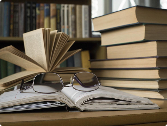 Books and reading glasses